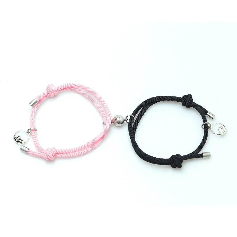 Magnetic Couple Distance Bracelet Set - Alloy - ZA-Zola
