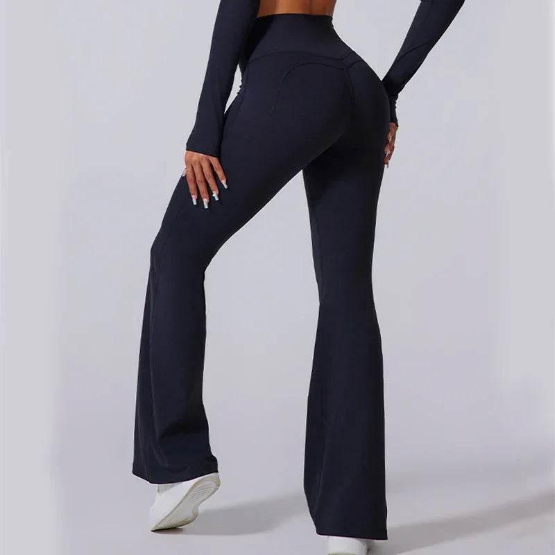 Women’s Flared Yoga Pants – High Waist Fitness Trousers - ZA-Zola