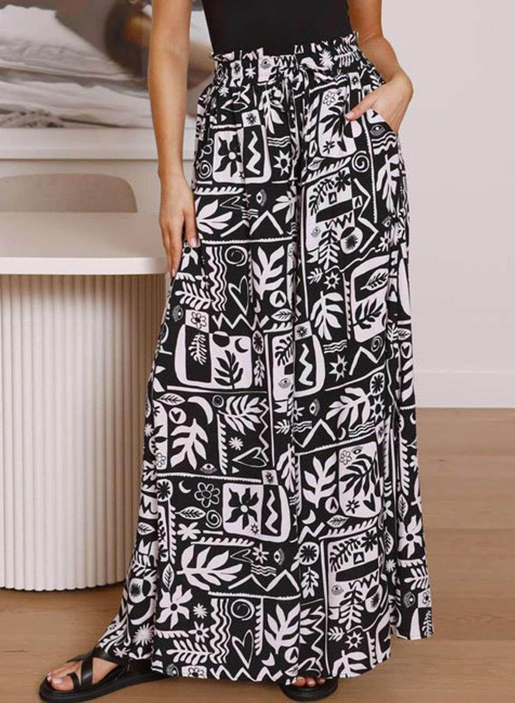 Floral Wide-Leg Beach Pants – Summer Vibes Only - ZA-Zola