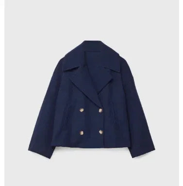 Double Breasted Wool Blazer Women Winter Coat - ZA-Zola