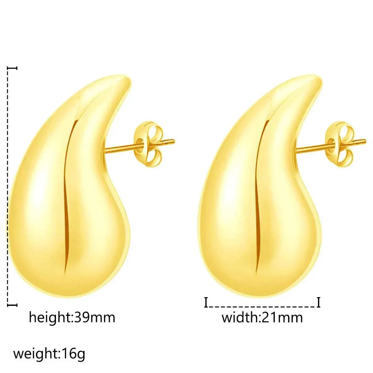 Chubby Water Drop Stainless Steel Earrings – Shop Now! - ZA-Zola