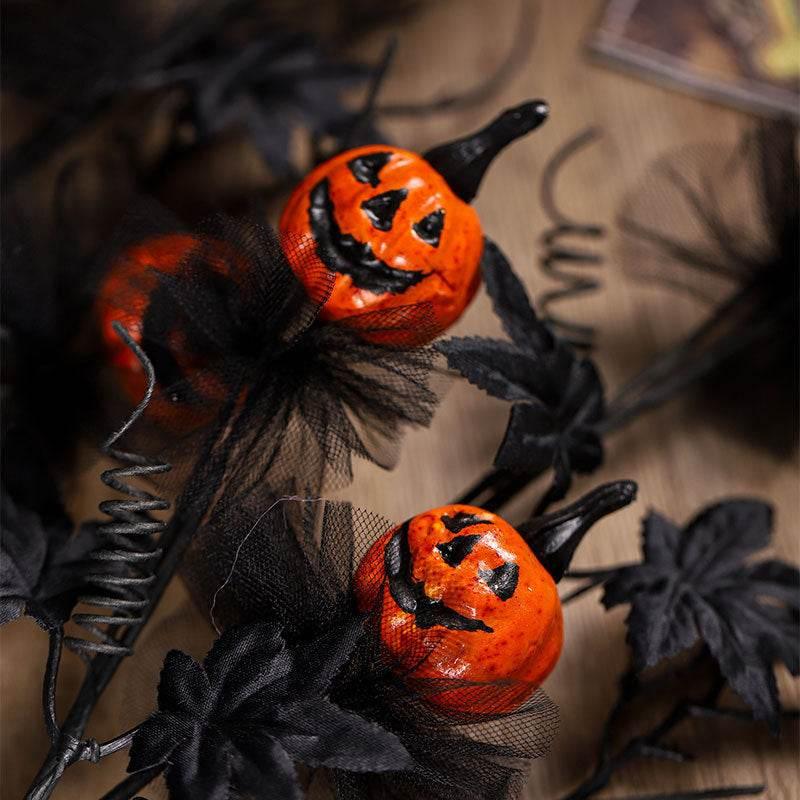ZA-Zola Black Horror Pumpkin Twig Halloween Decor - ZA-Zola