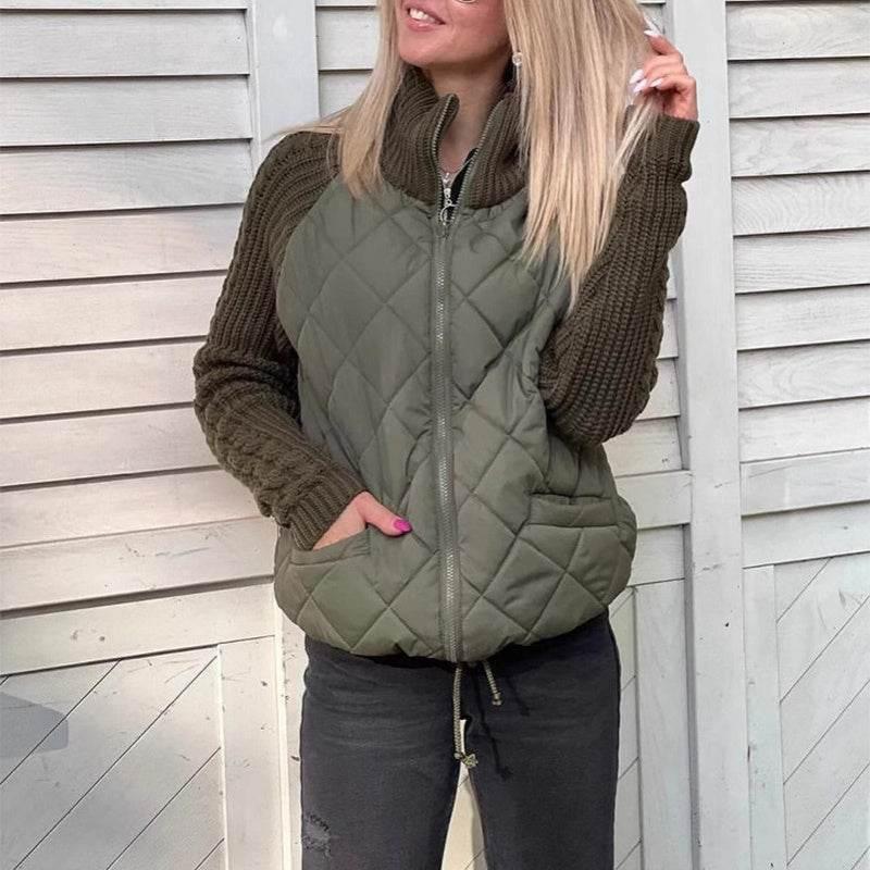 Winter Stand Collar Cotton Jacket – Warm Zipper Coat for Women - ZA-Zola