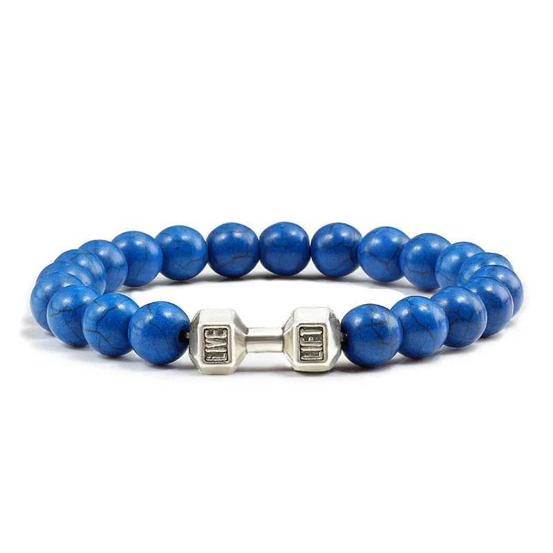 Turquoise Electroplated Alloy Barbell Bracelet - ZA-Zola