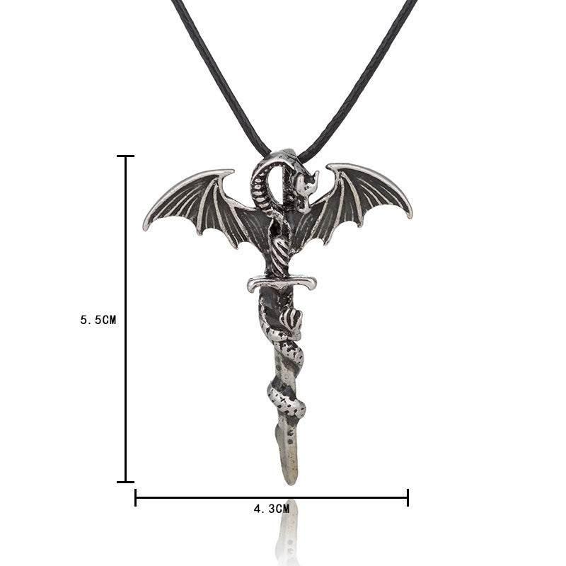 ZA-Zola Men’s Luminous Flame Dragon Necklace - ZA-Zola