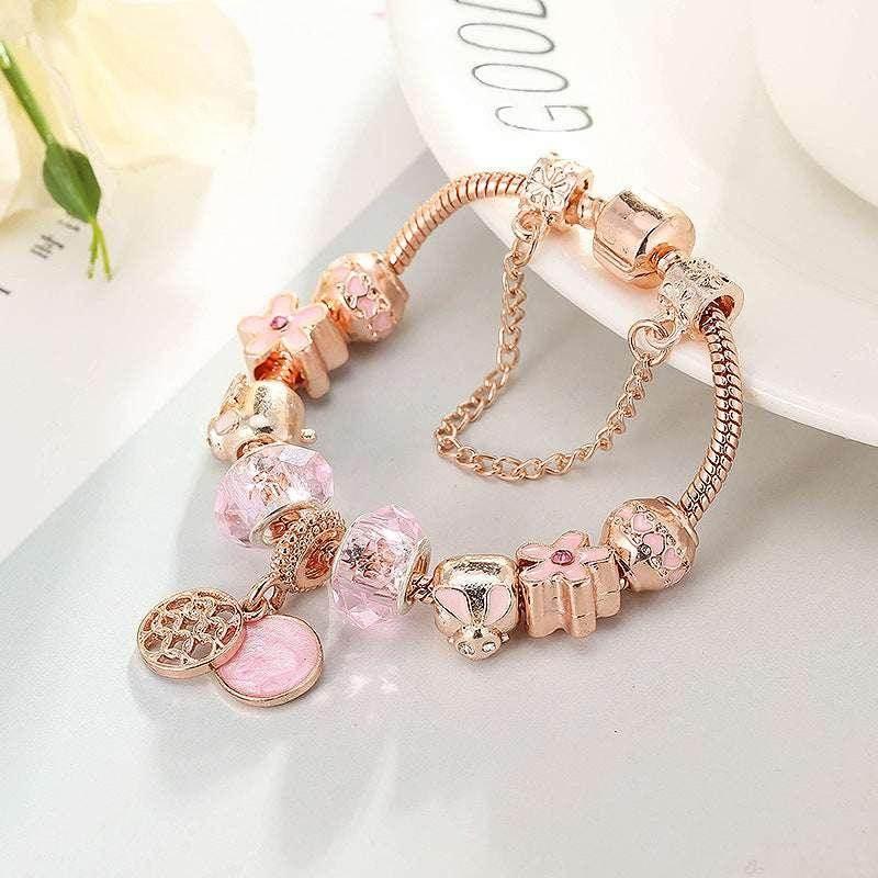 Rose Gold Geometric Love Bracelet for Women - ZA-Zola