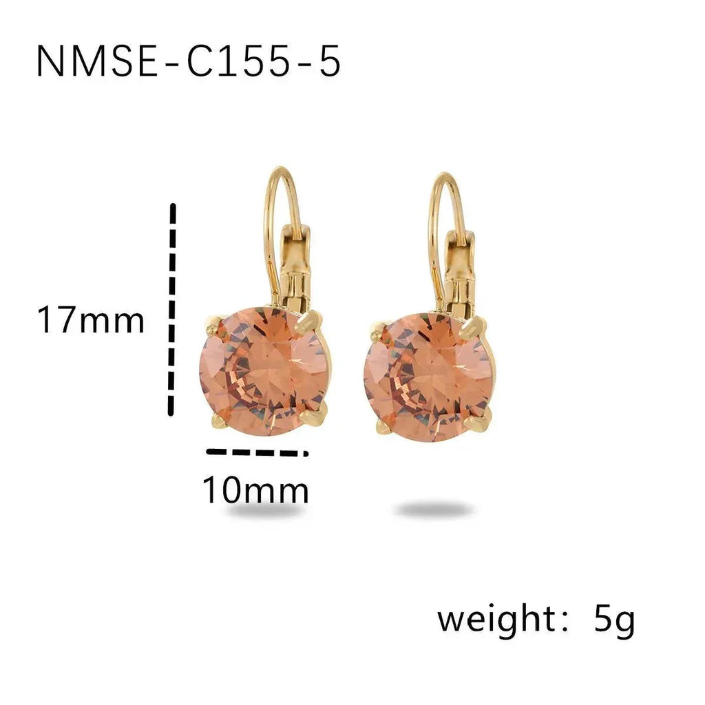 Elegant Four-Claw Diamond Stud Earrings for Women - ZA-Zola