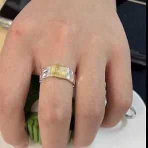 Unisex Geometric Wide Face Statement Ring Gold - ZA-Zola