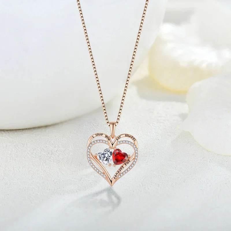 Buy S925 Silver Double Love Necklace - Perfect Valentine's Gift - ZA-Zola