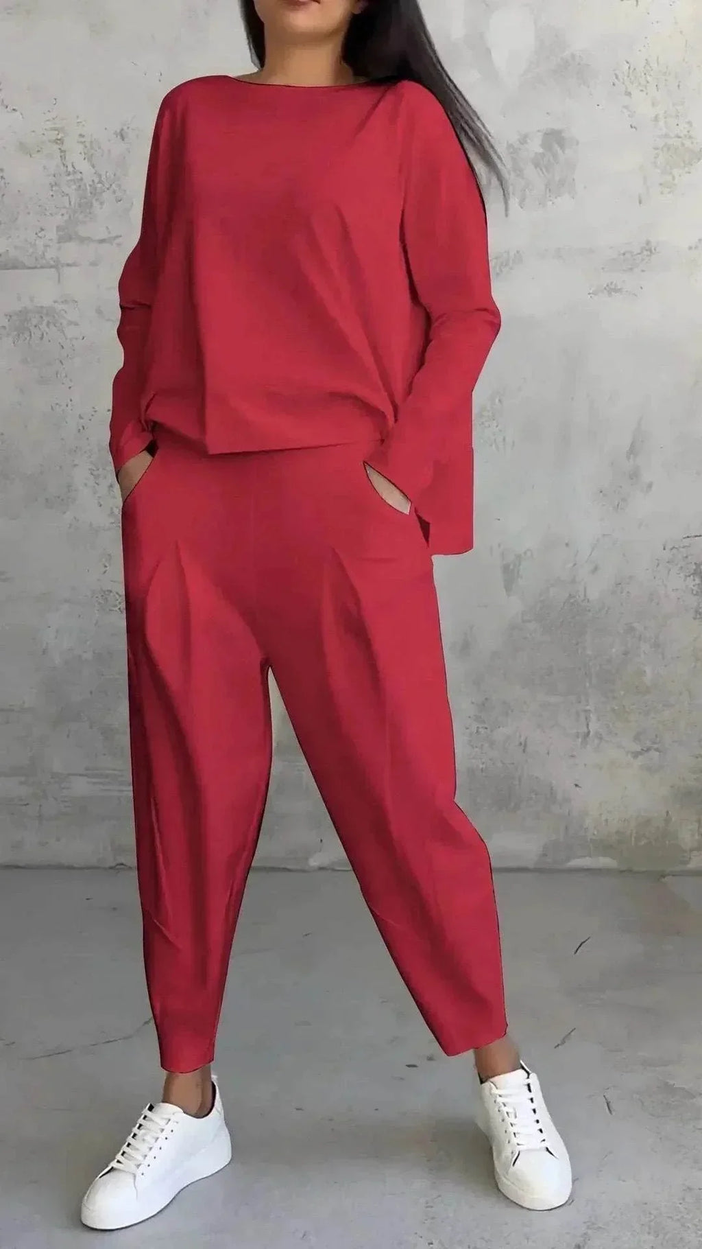 Oversized Irregular Top & Harem Pants Set - ZA-Zola