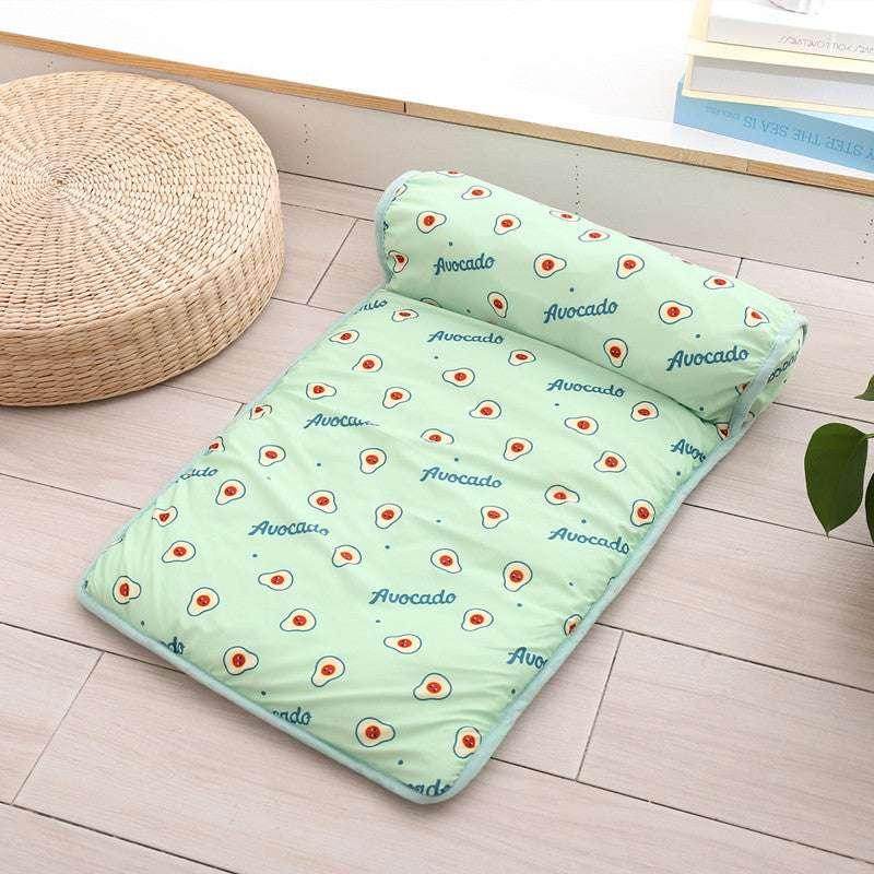 Ice Silk Pet Cooling Mat with Pillow – Summer Soft - ZA-Zola