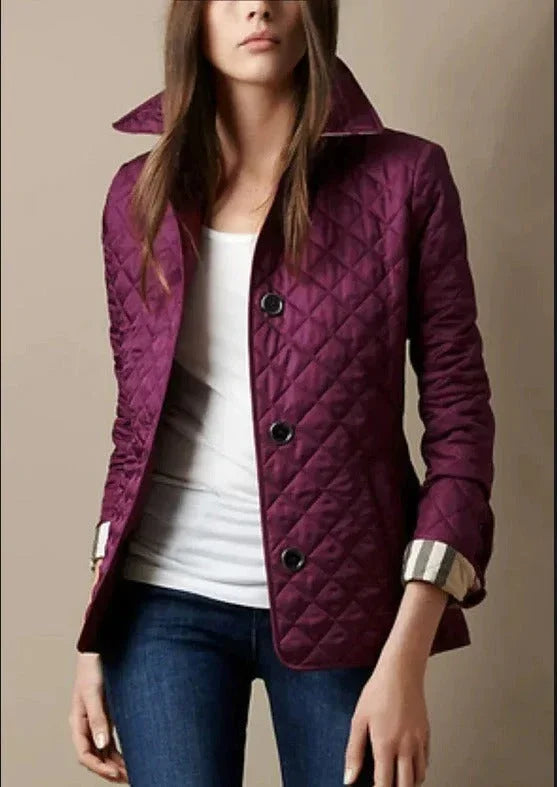 Lapel Cotton Padded Jacket for Women | Elegant Slim Fit Coat - ZA-Zola