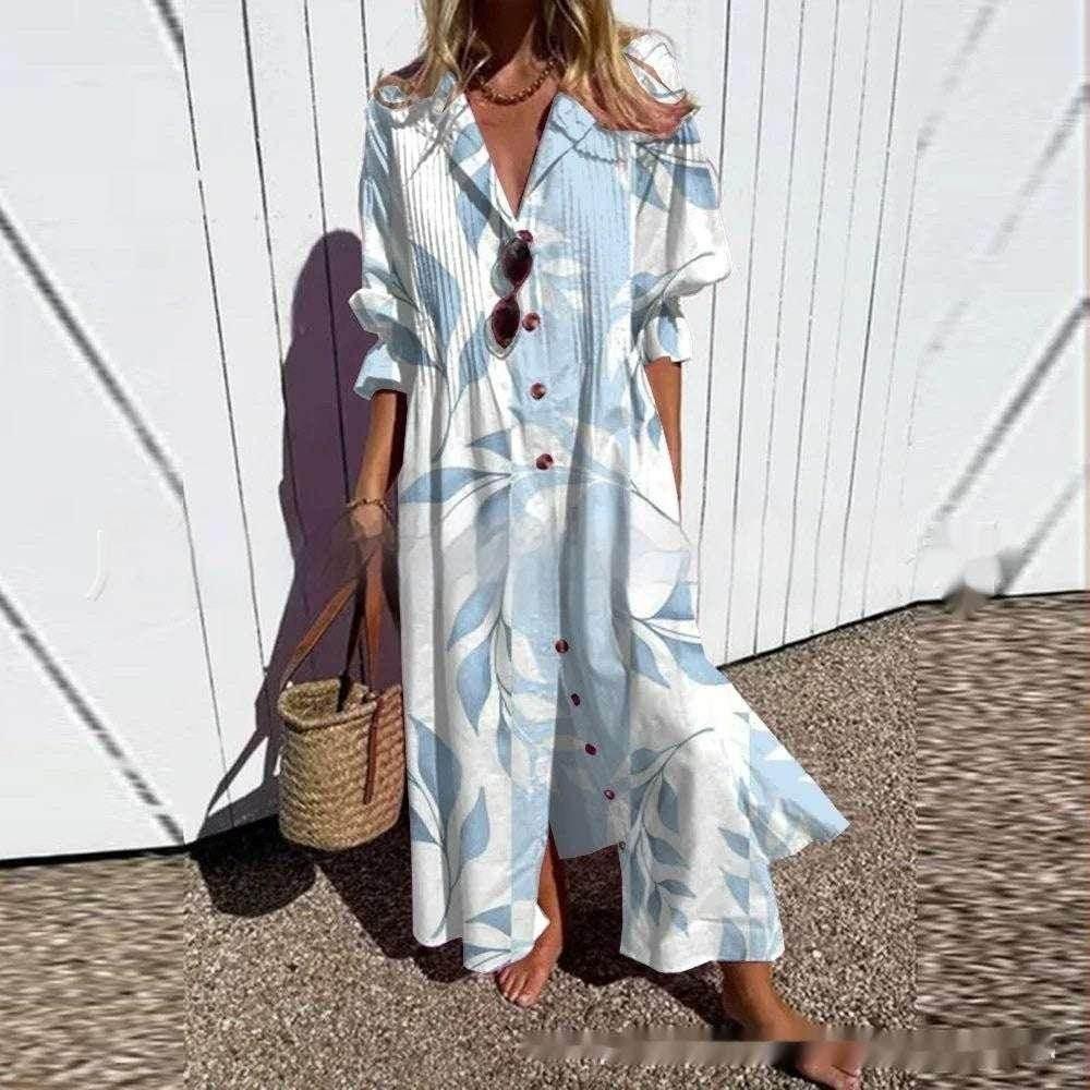 Printed Casual Pullover Dress – Commute Chic - ZA-Zola