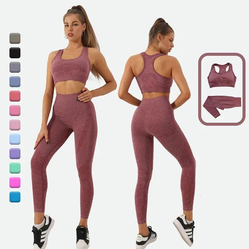 Seamless 2PCS Yoga Set - High Waist & Crop Top - ZA-Zola