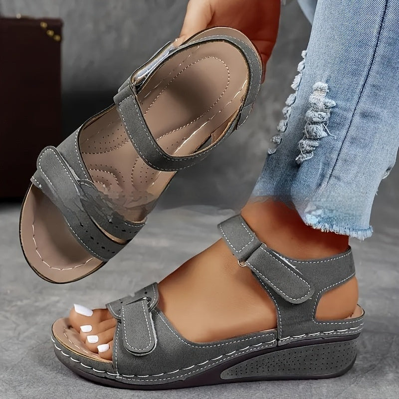 Women’s Plus Size Thick Sole Velcro Strap Comfort Sandals