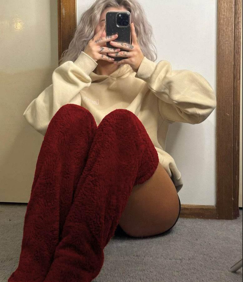 Comfort Over Knee High Fuzzy Socks – Warm Winter Stockings - ZA-Zola