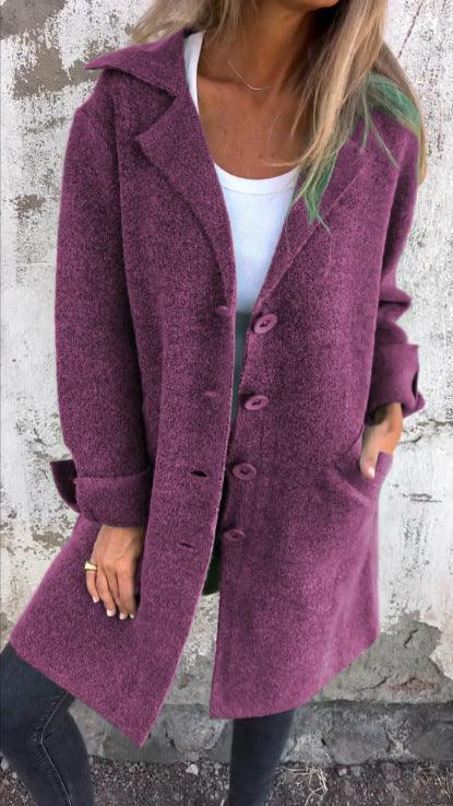 Single Breasted Cardigan Coat Women Mid Length - ZA-Zola
