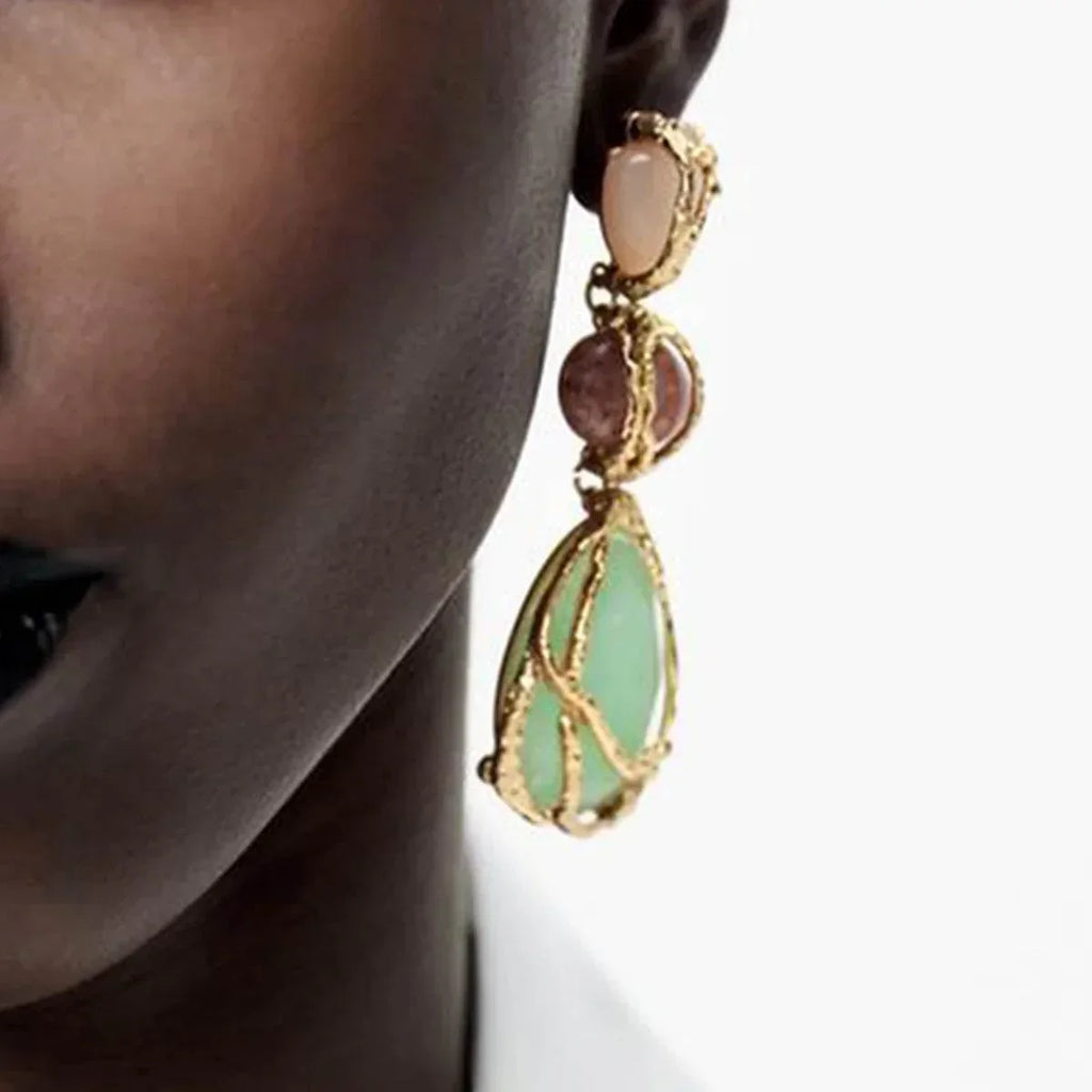Geometric Water Drop Earrings – Shop Now in Gold! - ZA-Zola
