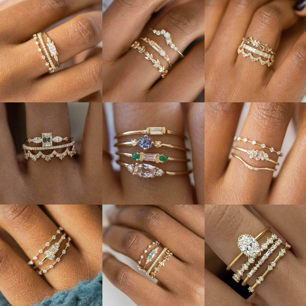 Gold Fashion Ring Set – 3 or 4-Piece for Women - ZA-Zola