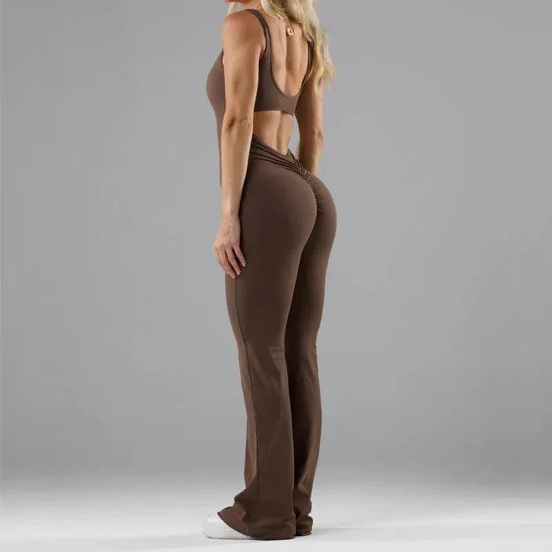 Tight Yoga Bodysuit Casual Hollow Seamless Jumpsuit for Women - ZA-Zola