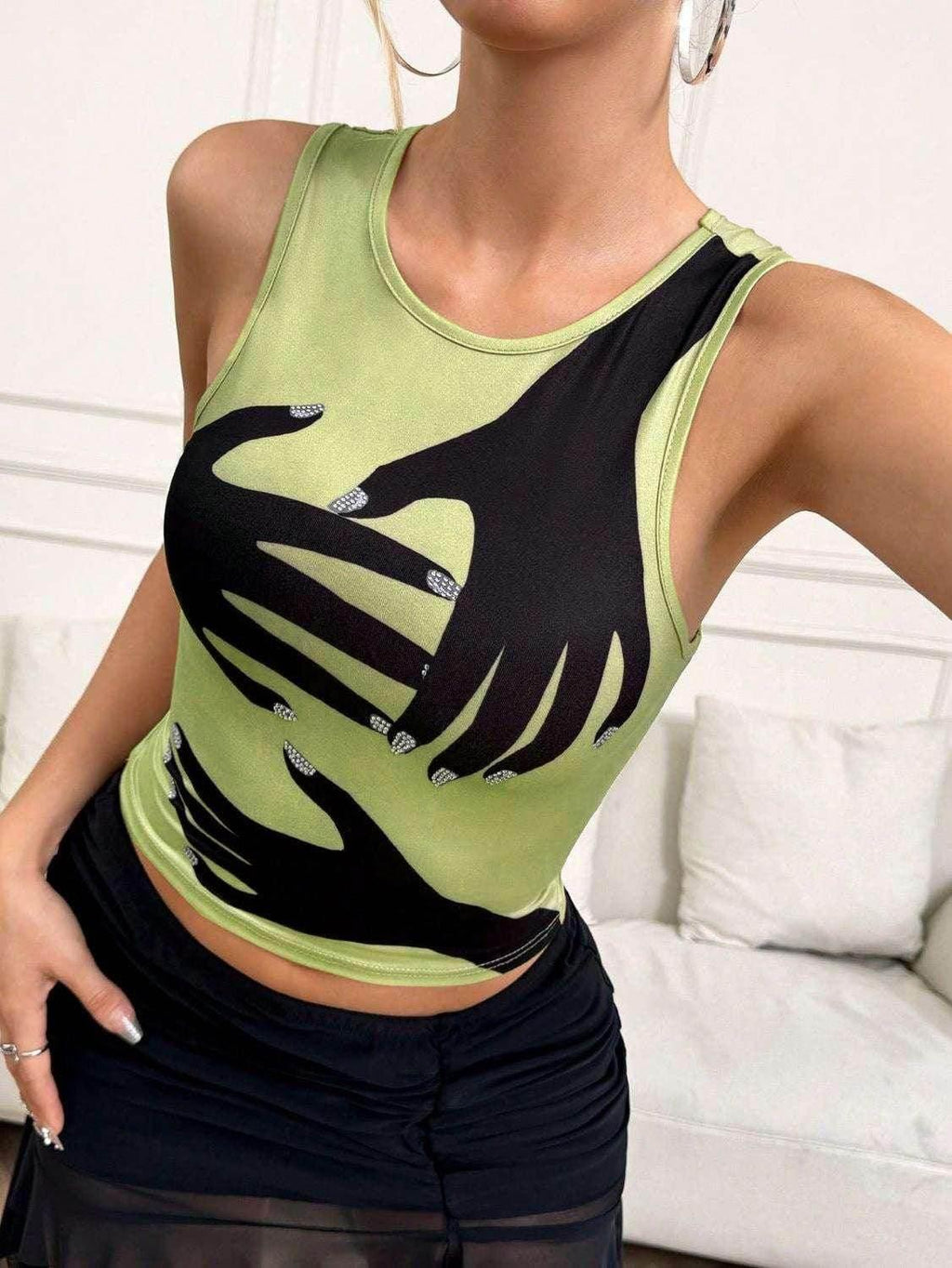 Y2K Printed Tank Vest – Sleeveless Streetwear Top - ZA-Zola