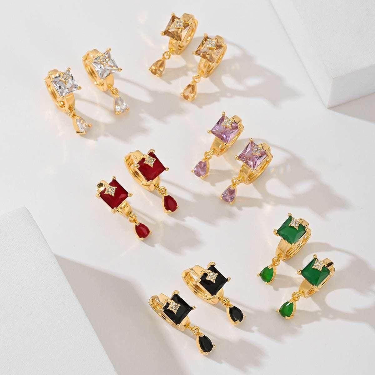 Water Drop Gold-Plated Stud Earrings – Fashion OL - ZA-Zola