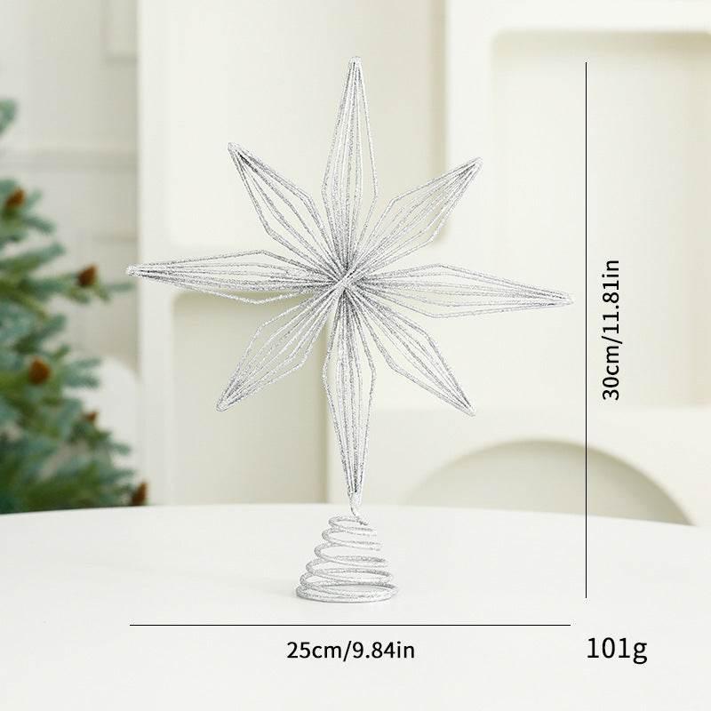 Eight Awn Star Christmas Decoration Ornament | Champagne & Silver - ZA-Zola