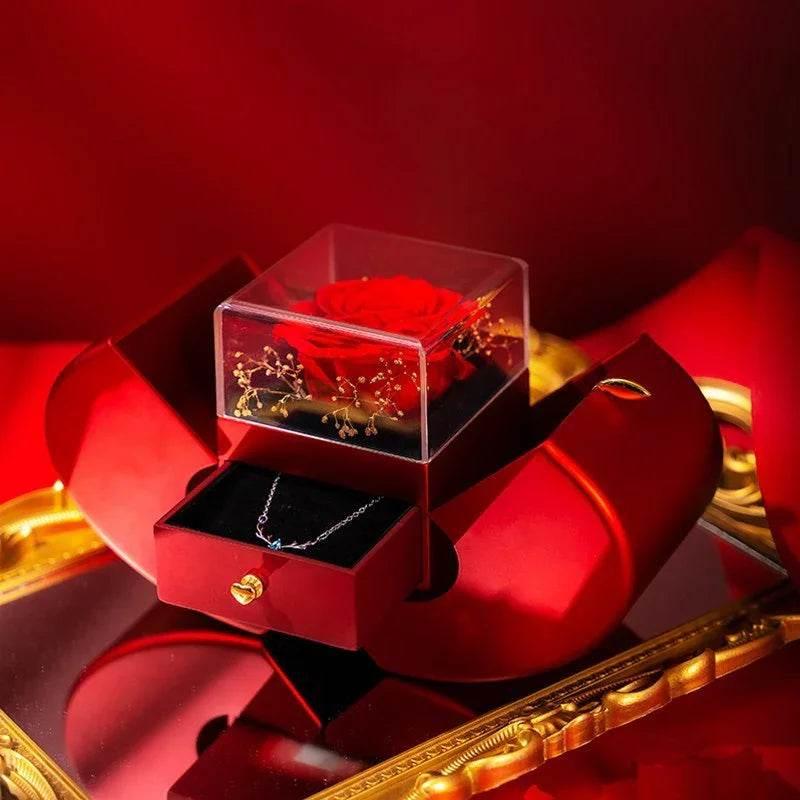 Eternal Rose Necklace Gift Box – Apple Shaped Jewelry Box - ZA-Zola