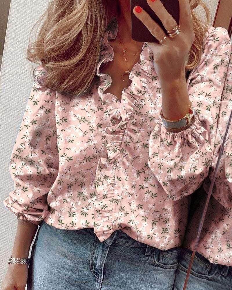 Ruffled Long Sleeve Shirt for Women - ZA-Zola