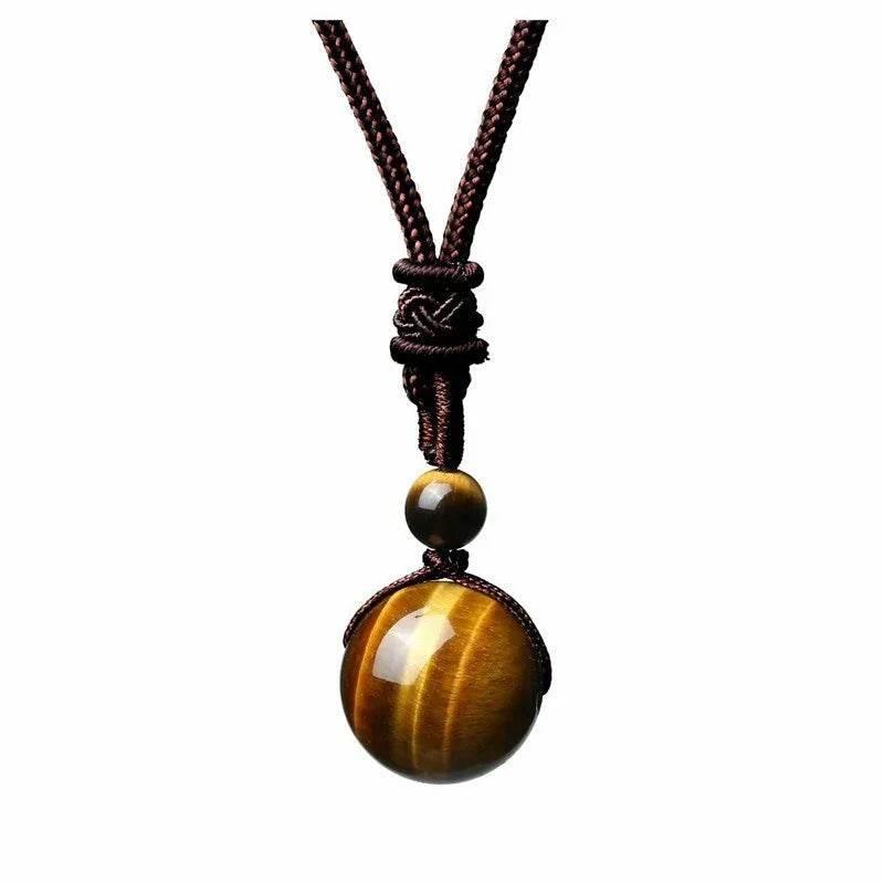 Natural Obsidian & Amethyst Pendant Necklace - ZA-Zola