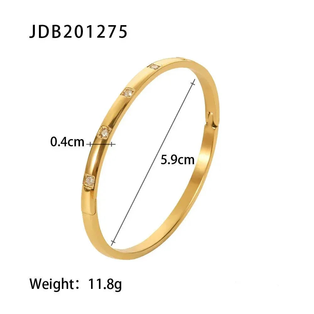 Gold-Plated Zirconia Bracelet – Stainless Steel Chic - ZA-Zola
