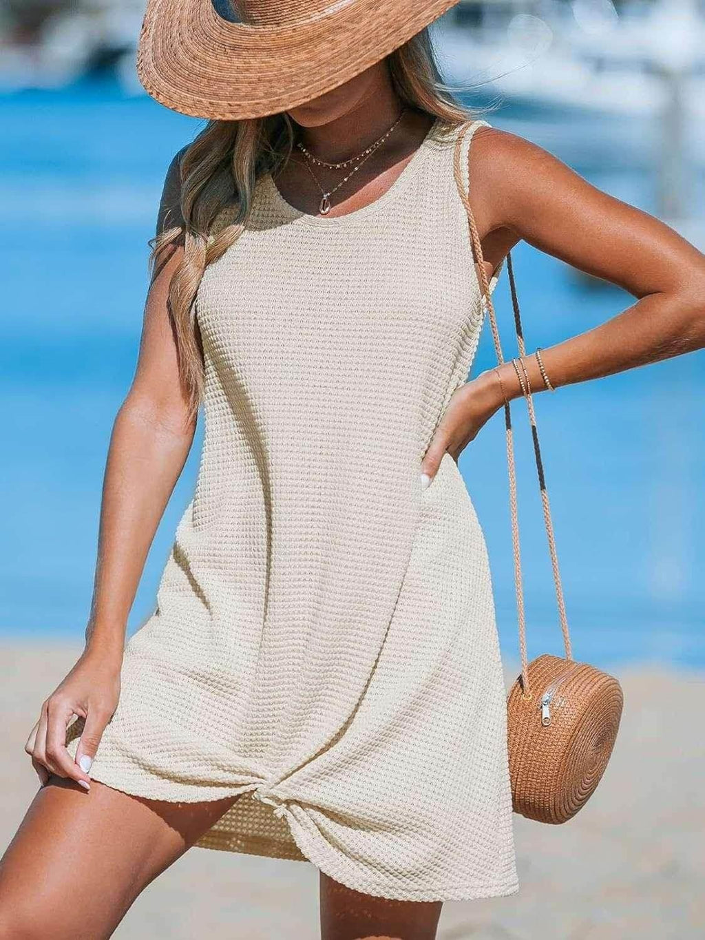 Chic Sleeveless Beach Dress – Summer Pullover Style - ZA-Zola
