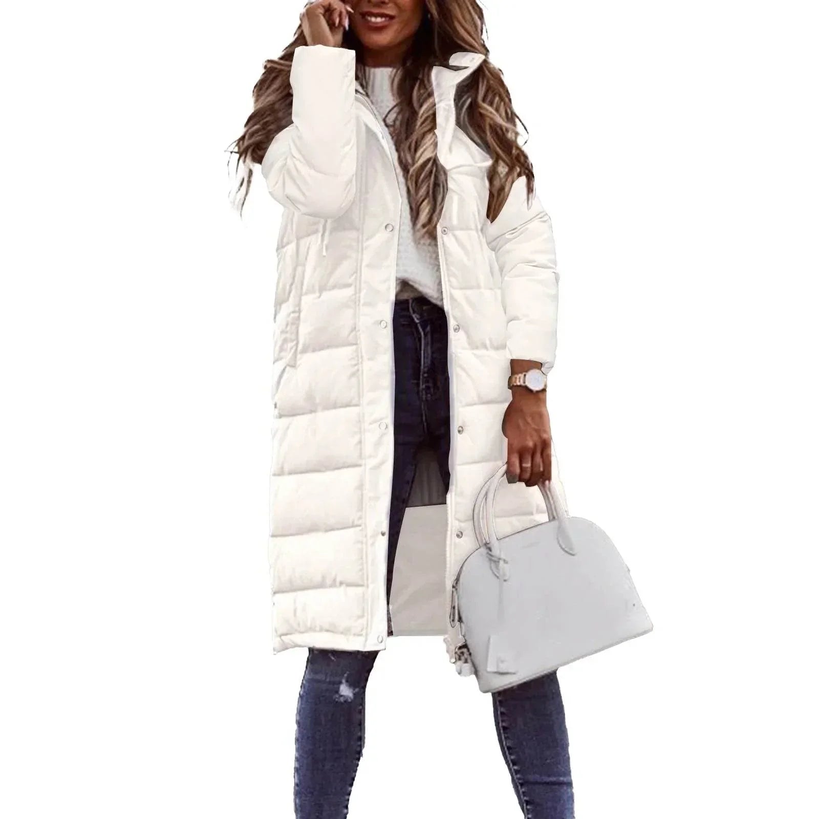 Hooded Single-Breasted Mid-Length Cotton Coat for Women - ZA-Zola