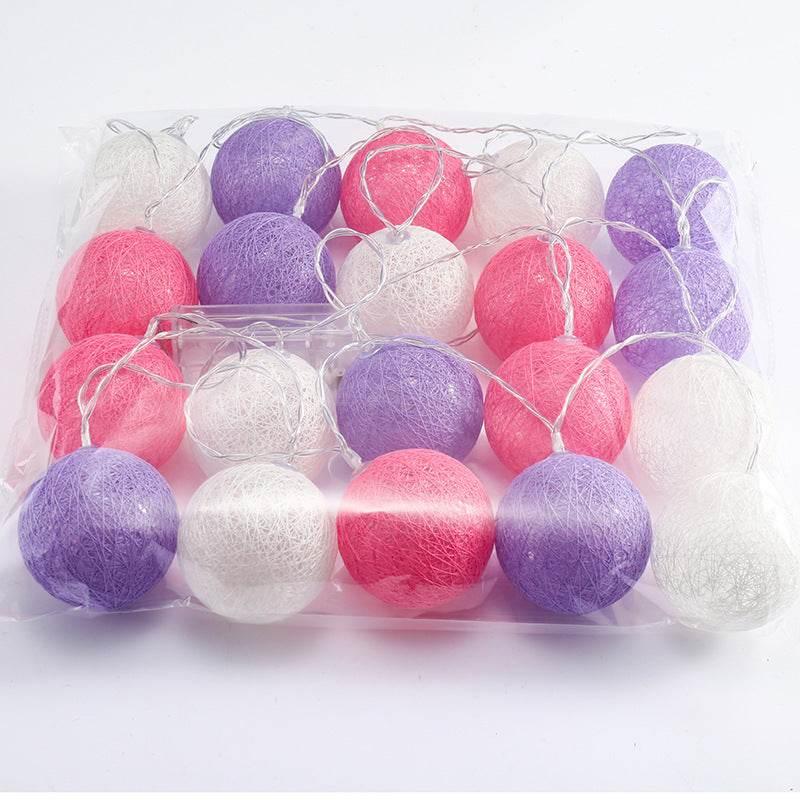 LED Ornamental Festoon Cotton Ball String Lights for Home Decor - ZA-Zola
