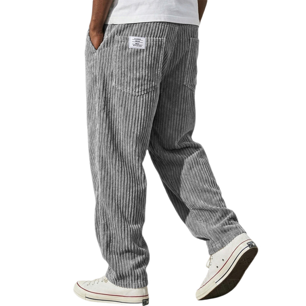 Men's Retro Corduroy Straight-Leg Pants | Vintage Casual