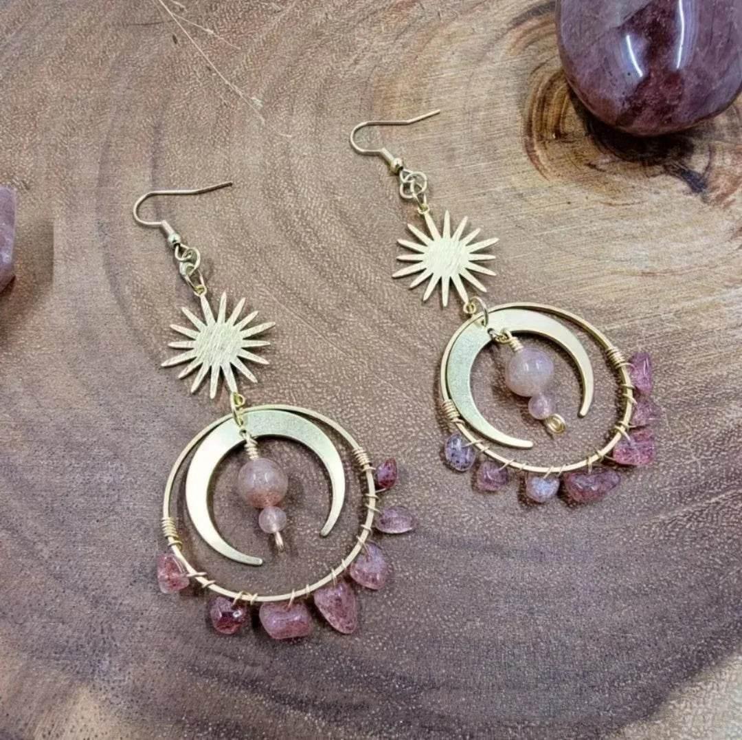 Handmade Amethyst Butterfly & Moon Earrings – Unique Jewelry - ZA-Zola
