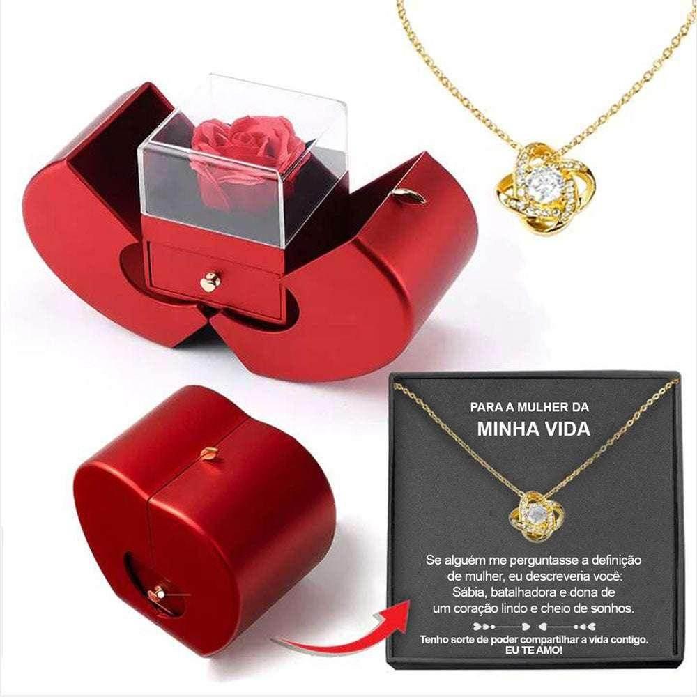 Eternal Rose Necklace Gift Box – Apple Shaped Jewelry Box - ZA-Zola