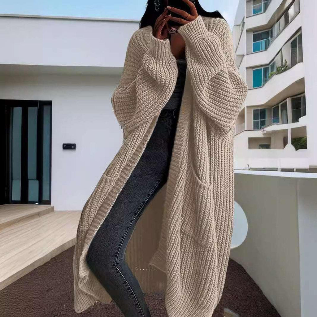 Women Knitted Cardigan | Long Loose Winter Sweater - ZA-Zola