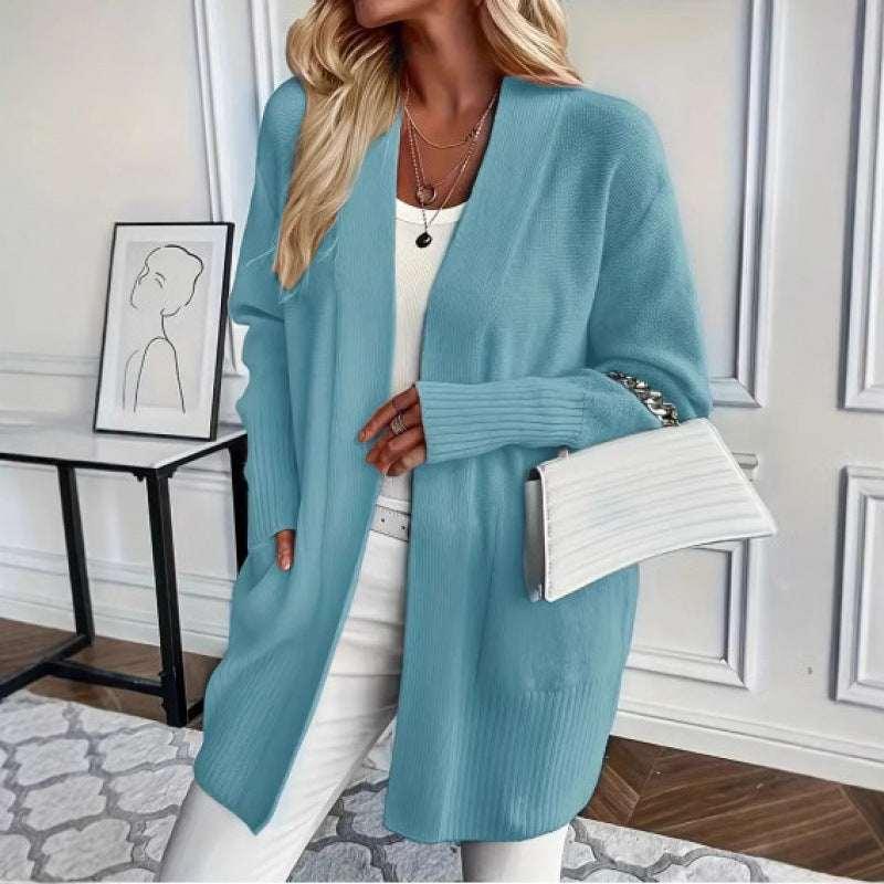Shawl Sweater with Pockets | Casual Elegant Style - ZA-Zola