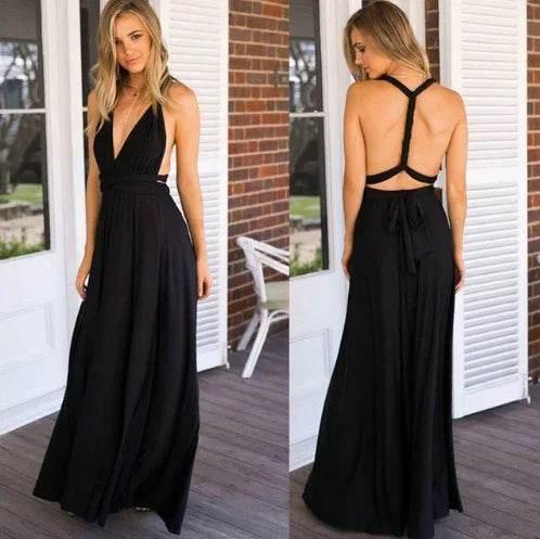 15-Way Convertible Maxi Dress – Sexy Backless Boho Wrap - ZA-Zola