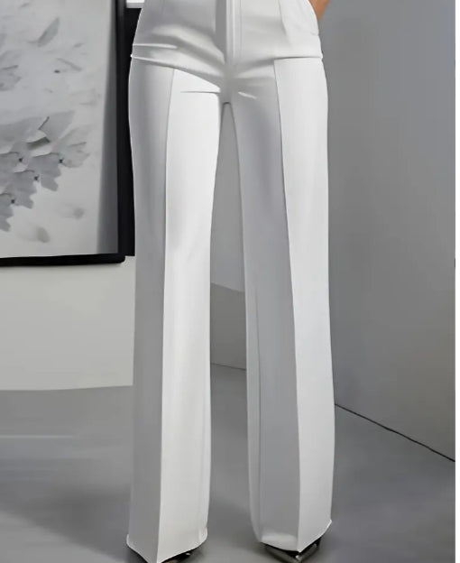White pants displayed against a neutral background