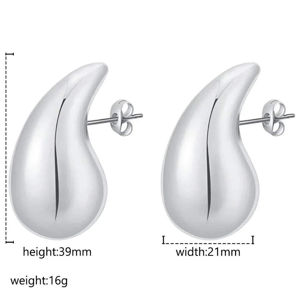 Chubby Water Drop Stainless Steel Earrings – Shop Now! - ZA-Zola