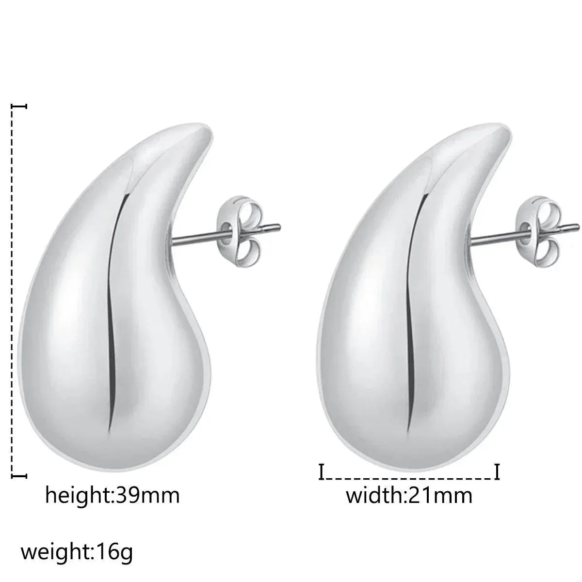 Chubby Water Drop Stainless Steel Earrings – Shop Now! - ZA-Zola