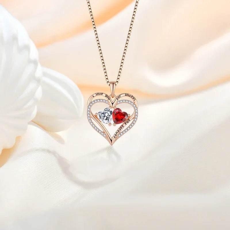 Buy S925 Silver Double Love Necklace - Perfect Valentine's Gift - ZA-Zola