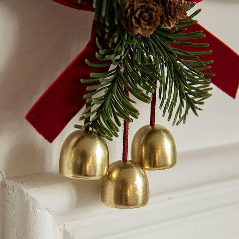 Christmas Bell Ornament Velvet Bow Hanging Decoration - ZA-Zola