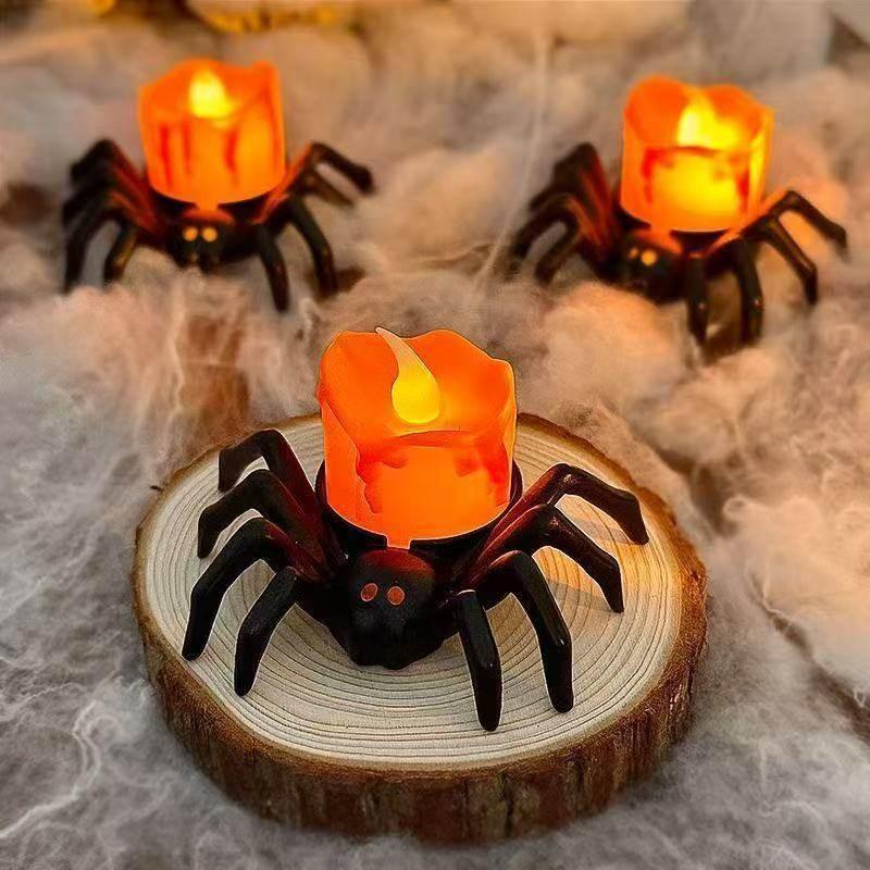Halloween Pumpkin Spider Candle Light – Creepy Glow - ZA-Zola