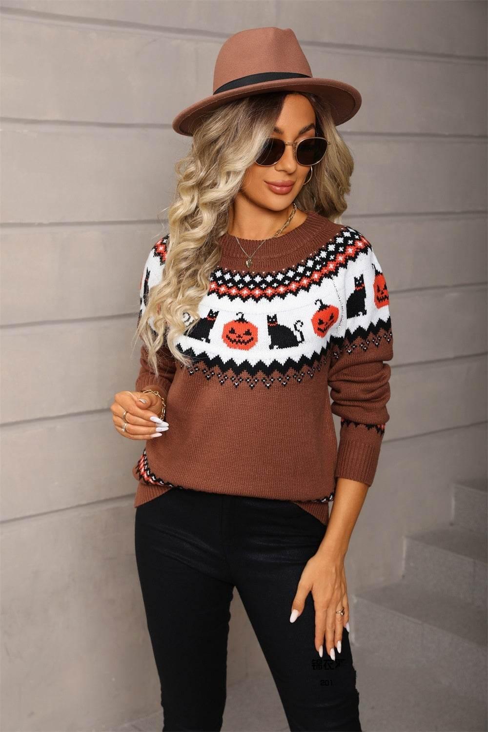 Women’s Oversized Knit Christmas Sweater - ZA-Zola