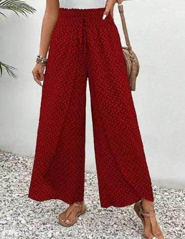 Retro Ethnic Print Lace-Up Trousers – Women’s Fashion - ZA-Zola