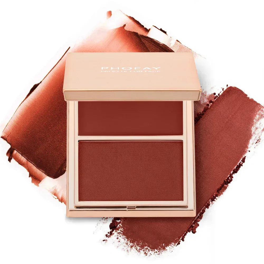 PHOFAY Cream and Powder Blush Duo – Smooth Weightless Color - ZA-Zola