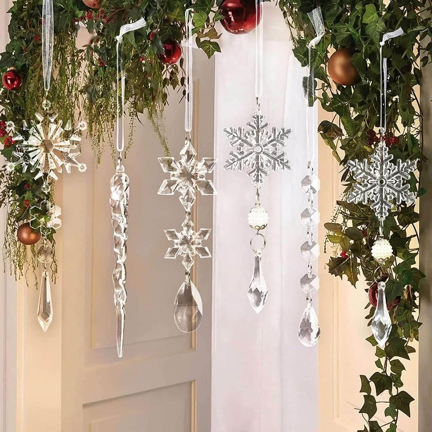 Christmas Tree Hanging Pendants Acrylic Ice Strip Ornaments - ZA-Zola
